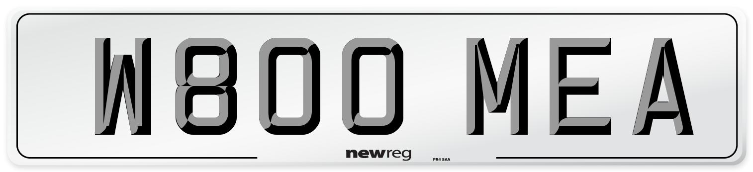 W800 MEA Number Plate from New Reg